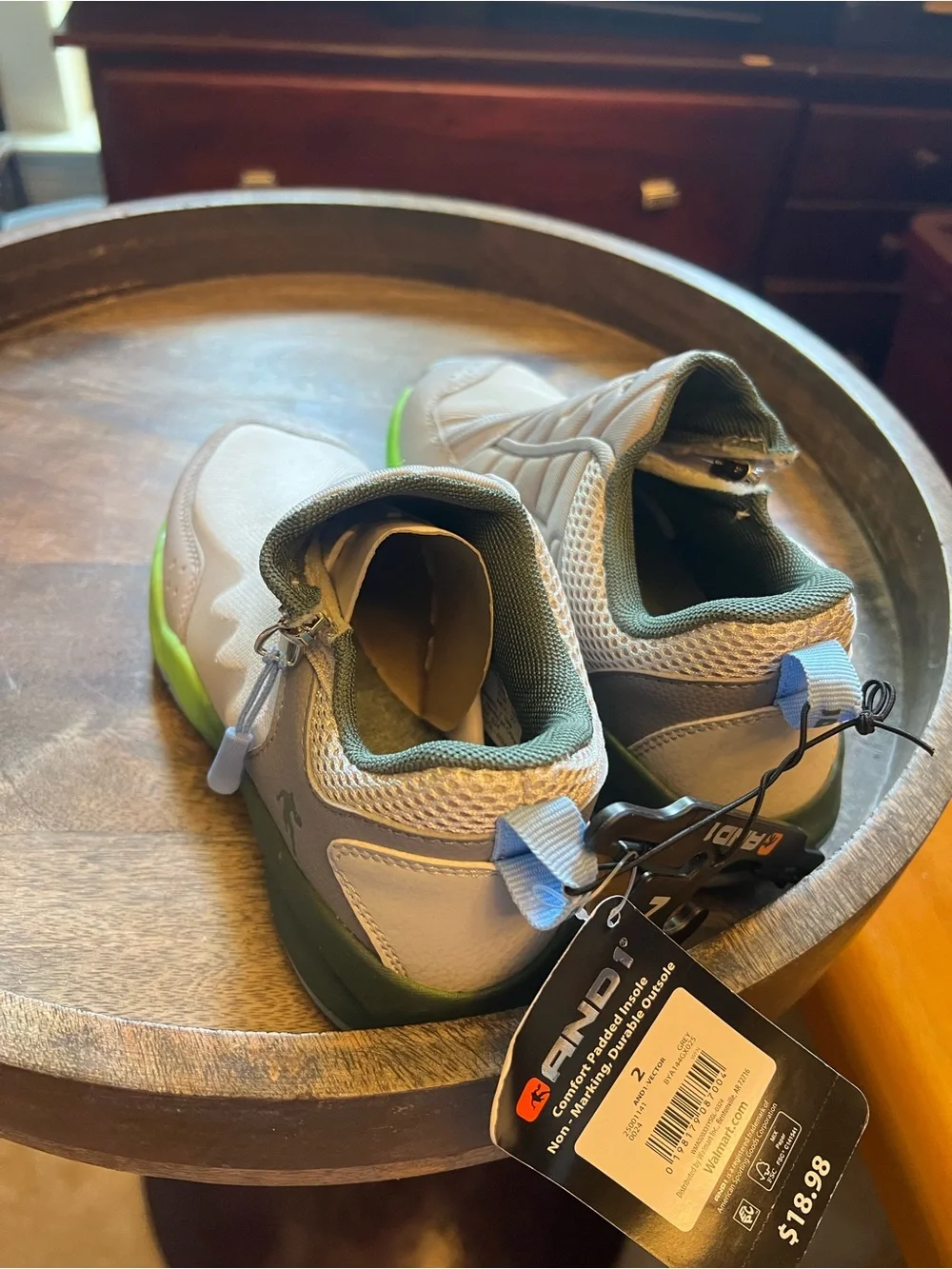 And1 Kids Light Gray Sneakers with Lime Accents